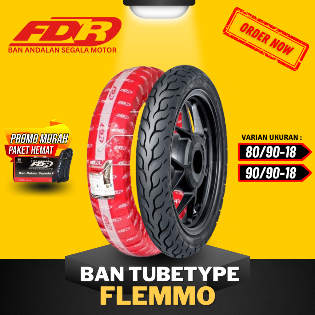 PROMO [READY COD] BAN FDR FLEMMO TUBETYPE RING 18 / BAN FDR TUBETYPE FLEMMO TT RING 18 ( 80/90-18 /