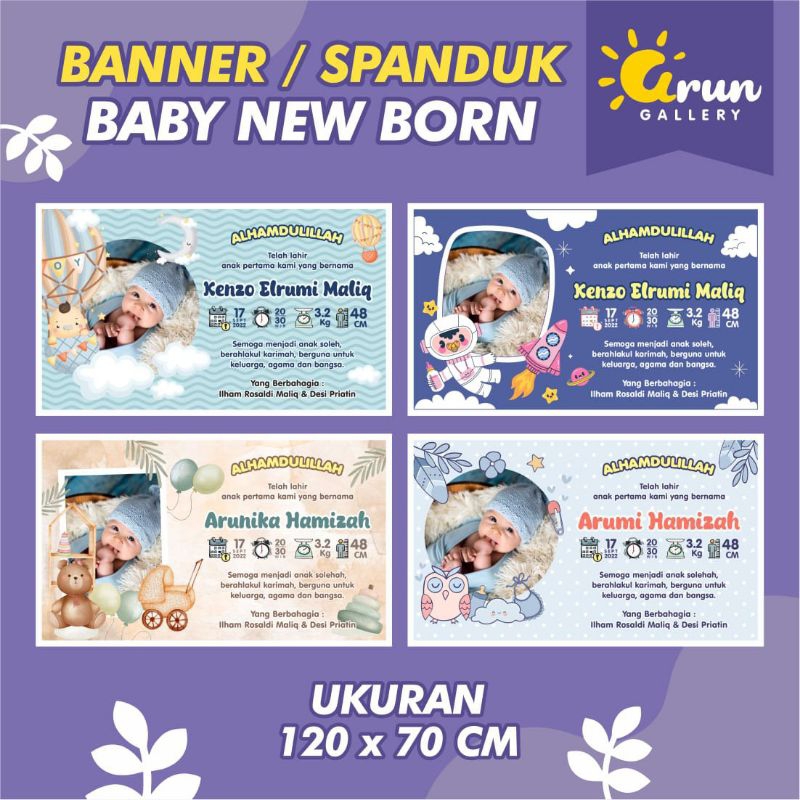 BANNER BAYI / NEW BORN / SPANDUK NAMA ANAK / BABY NEW BORN / SPANDUK KELAHIRAN BAYI