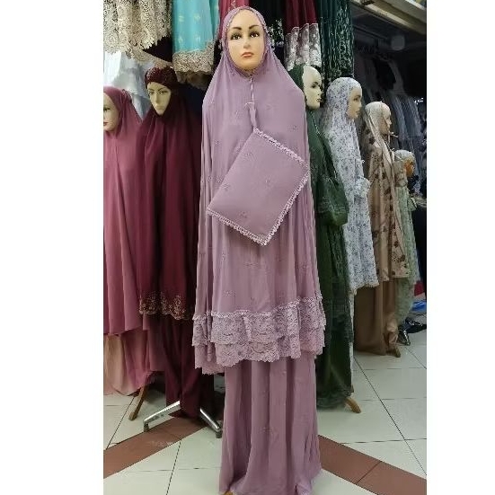 mukena katun rayon bordir coquette
