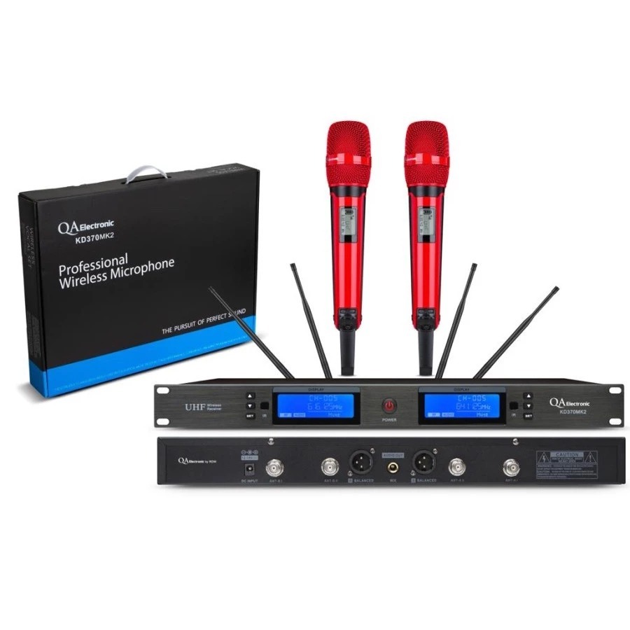 Mic Wireless Karaoke QA Electronic KD370/Microphone Wireless QA KD370/QA KD370 Dual Channel