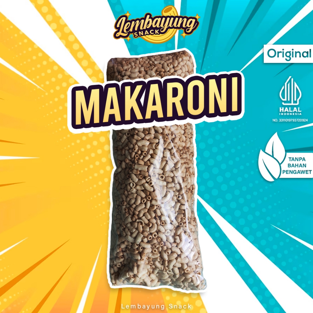 

MAKARONI PIPA BANTAT 1 BALL (1KG) snack camilan MAKARONI pipa bantat kemasan 1KG - RASA Original