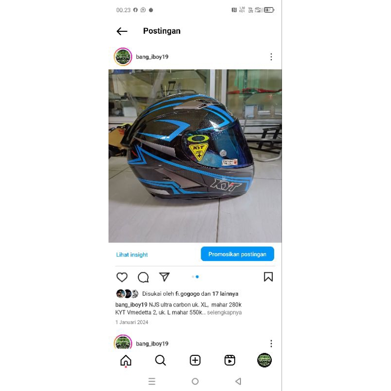 helm fullface KYT vendetta 2