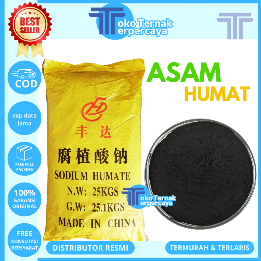 ASAM HUMAT 85% 1 KG KUNING - HUMIC ACID - SODIUM HUMAT - SODIUM HUMATE - HUMID ACID - HUMIC ACID