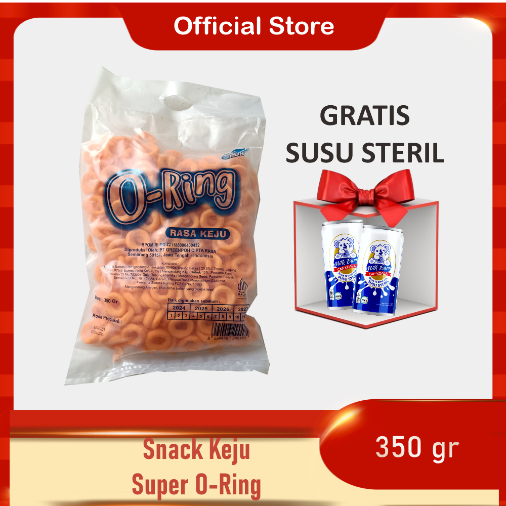 

O-Ring Makanan Ringan Snack Rasa Keju 350 G