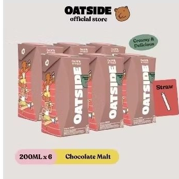 

OATSIDE OAT MILK CHOCOLATE MALT 200 ml × 6 PCS(kemasan dengan sedotan)