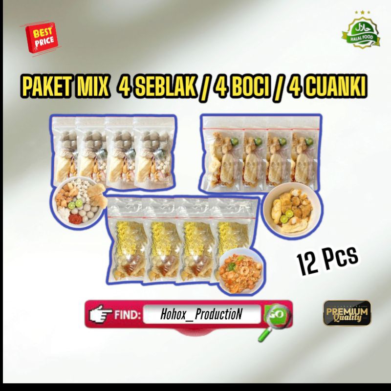

BUNDLING 12 PCS MIX 4 SEBLAK / 4 BOCI / 4 CUANKI