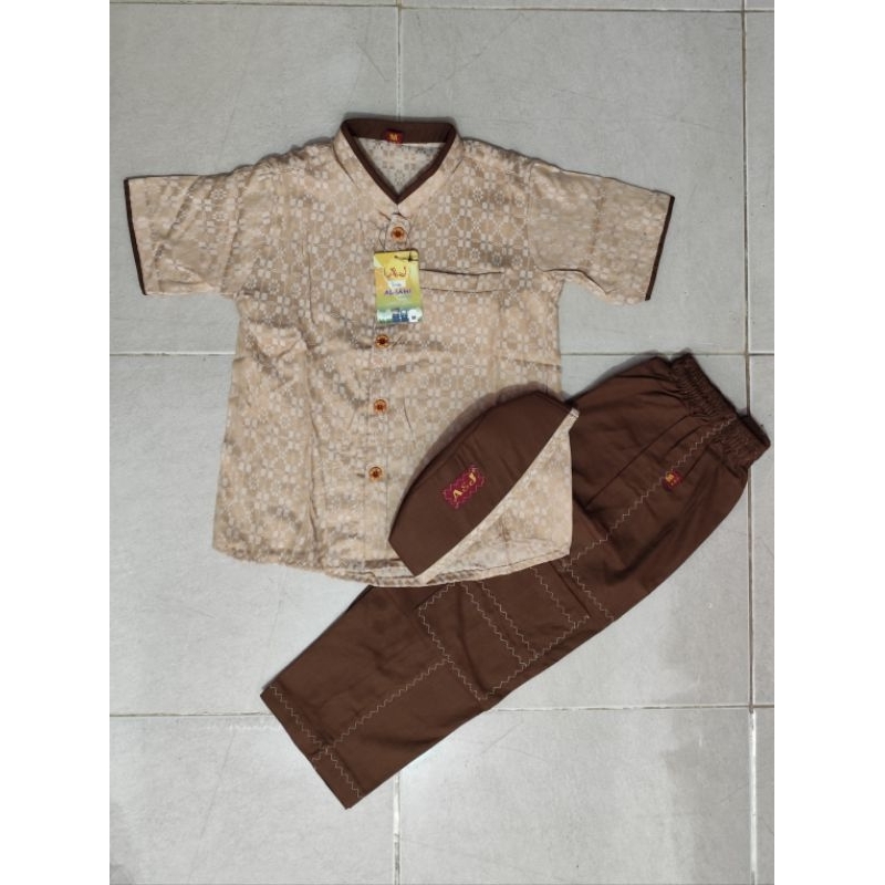 Setelan koko anak rayon jaguar Aljami lengan pendek / koko anak rayon jaguar / koko anak aljami leng