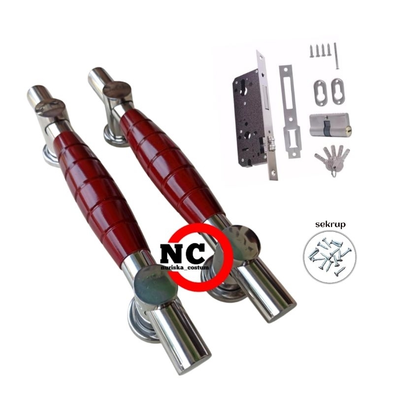 2gagang+kunci Handle pintu rumah gagang pintu tarikan pintu rumah minimalis 33cm
