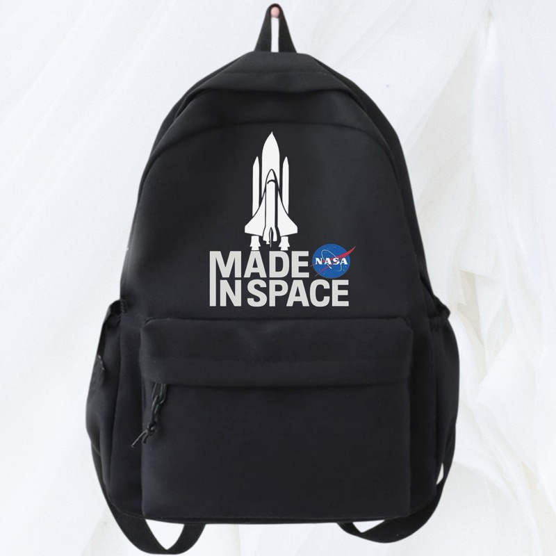 Tas Ransel Backpack Hitam NASA Distro Kanvas Cordura D300 100% Premium / Tas Punggung Sekolah Keren 