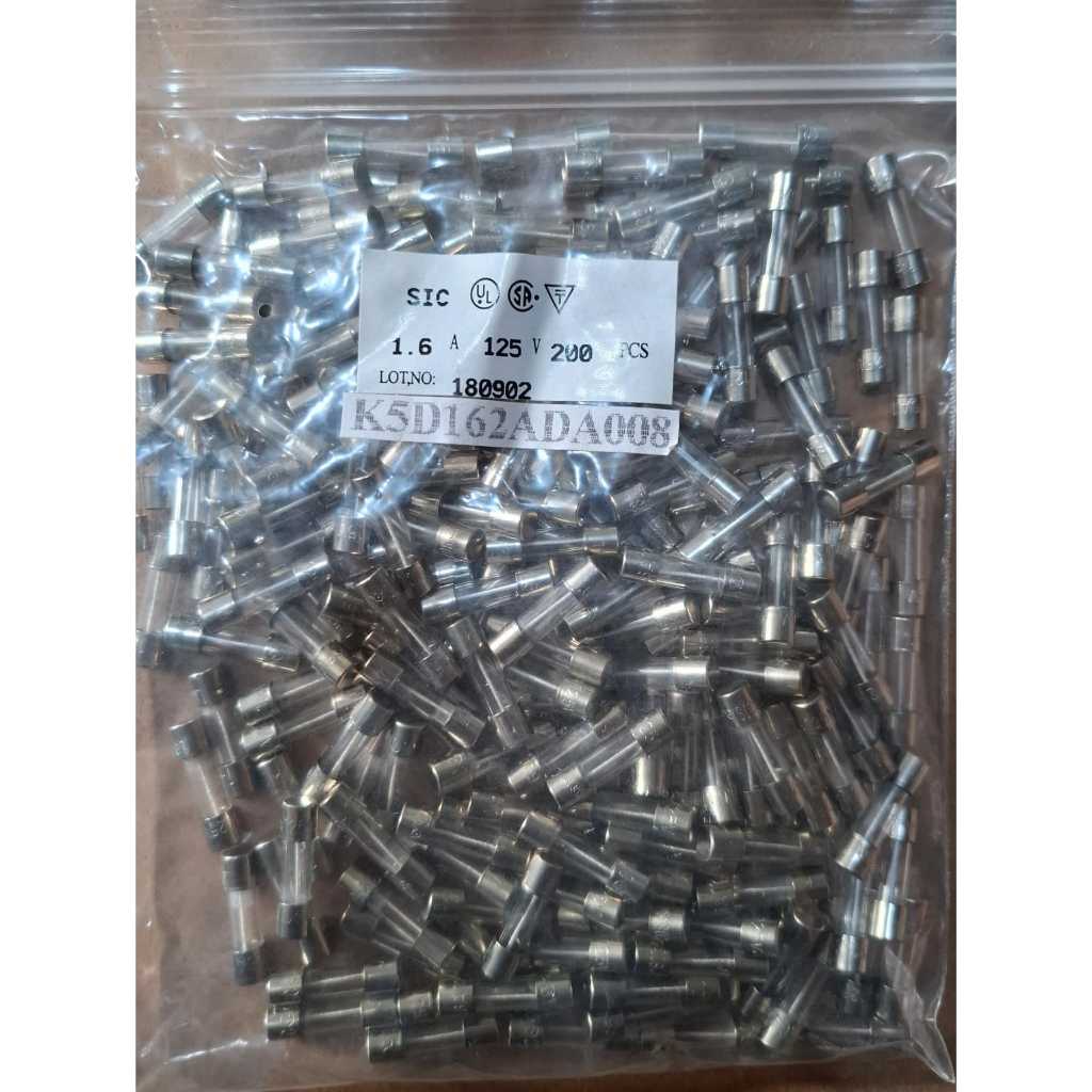10Pcs / Sekring Bening Kaca Fuse 1.6A 125V Original