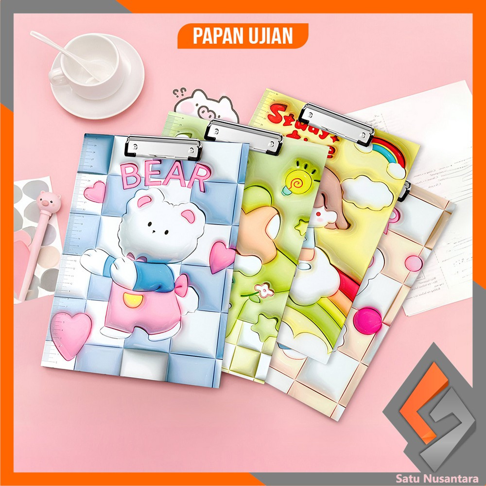 

SN-A112 Papan Ujian Motif Kartun 3D Anak Papan Jalan Ukuran A4 / Papan Ujian A4 Clipboard Karakter 3D / Exam Board Stationery