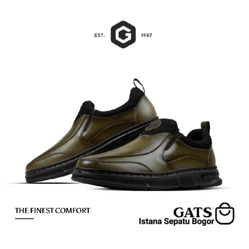 GATS 6902 Kulit Sepatu Kulit Slip On Pria Model Sneakers Formal Warna Camel 6902 - Sepatu Kulit Slip