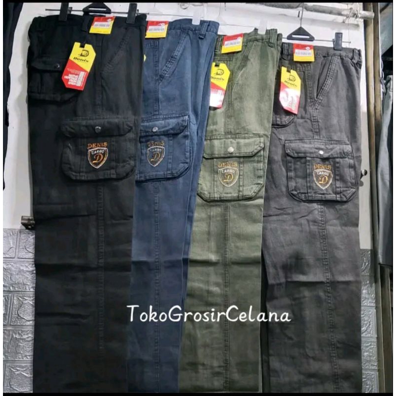 Celana Cargo Panjang Semi JeansPria Premium /Kempol Pria Polos  Distro/Celana outdor 27-38