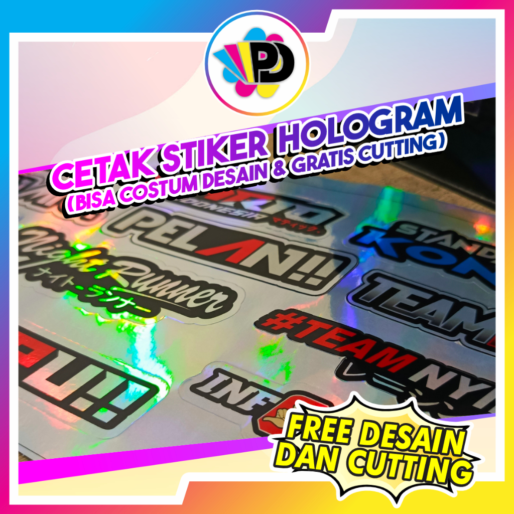 Cetak Stiker Racing Hologram Satuan | Cetak Stiker Racing | Stiker Motor Hologram Keren