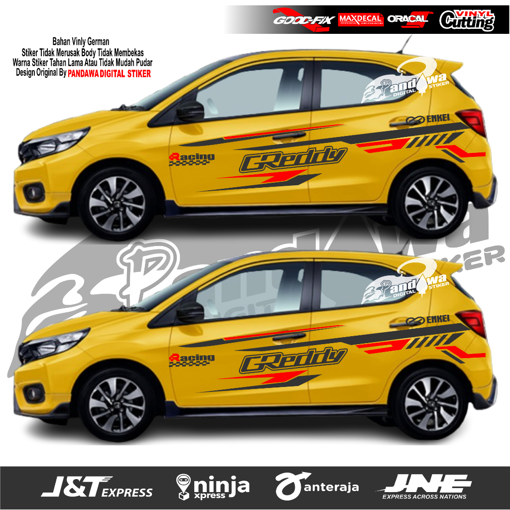 Sticker stiker list body mobil honda brio cutting stiker mobil brio jazz honda stiker list body