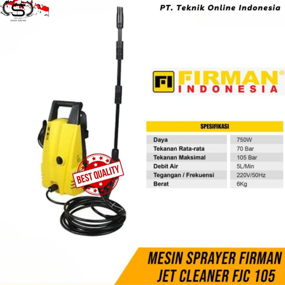 FIRMAN Jet Cleaner FJC 105 Mesin Steam Motor Dan Mobil 750 WATT