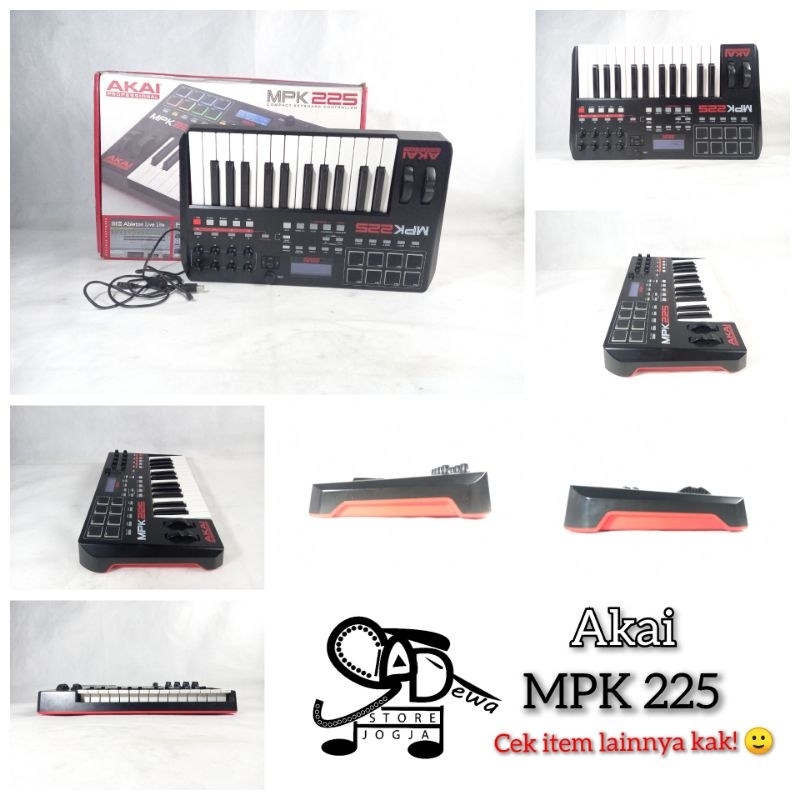 AKAI MPK 225 MIDI CONTROLLER FULL SIZE 25 KEYS CONTROLER bkn mini bekas preloved 2nd second seken