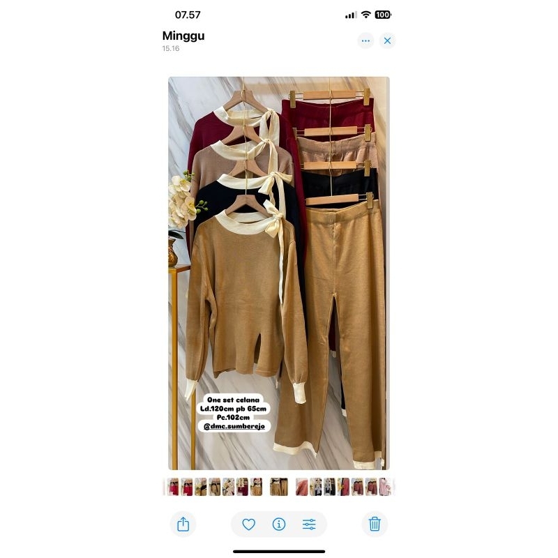 one set celana bahan Rajut