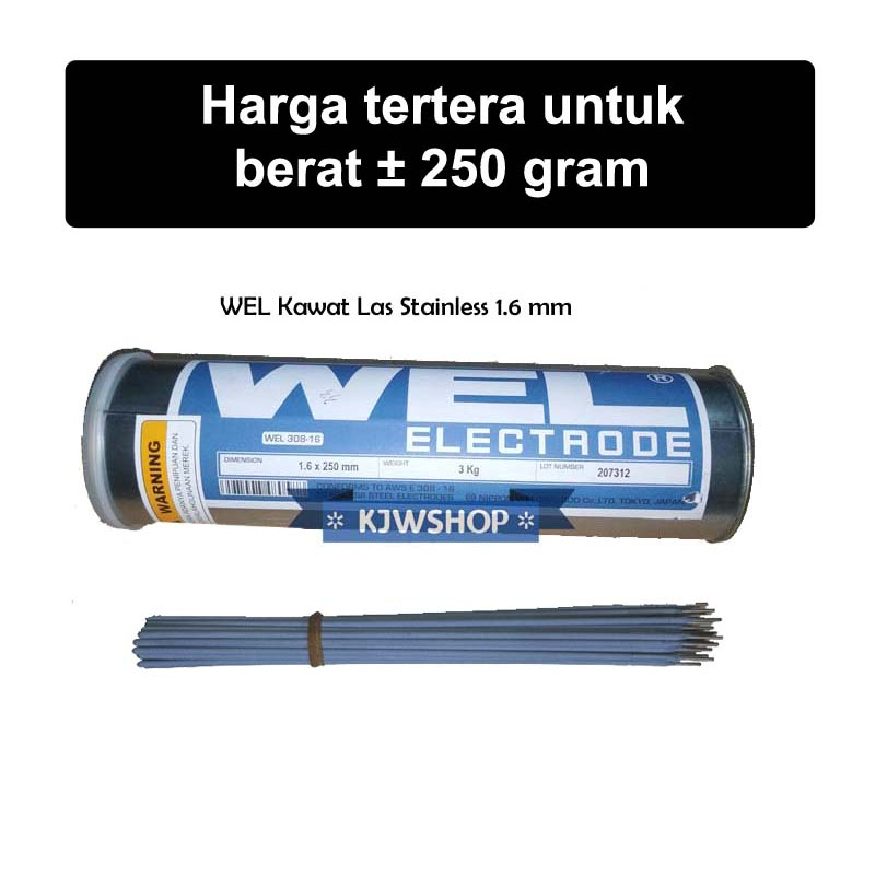 Kawat Las Stainless Steel Weld 1.6mm x 250mm Kawat Las Stainless 1.6mm Kawat Las 1.6 mm Stainless Ka