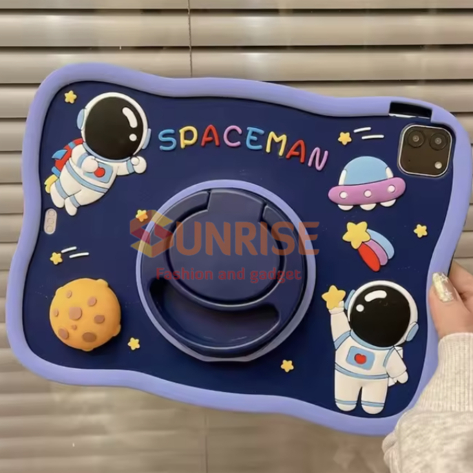 Spaceman Ring Curve Moon Case Casing Cover Anak Kids Xiaomi Redmi Pad SE 11|Samsung Tab A 8.0 Inch 2