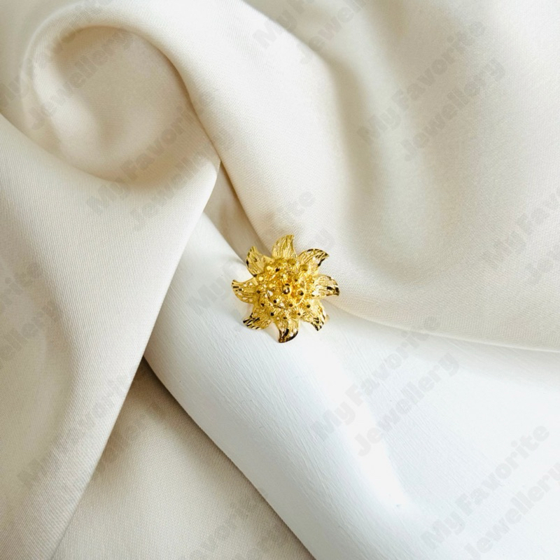 Cincin Adjustable Model Matahari Emas Asli Kadar 700 16K dan 875 20K