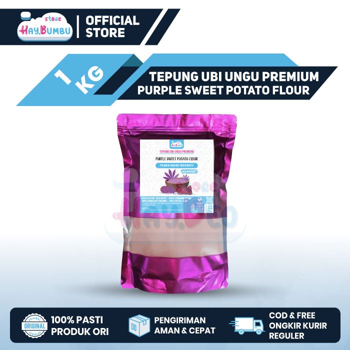 

TEPUNG UBI UNGU PREMIUM 1KG ASLI UBI UNGU 100% | PURPLE SWEET POTATO FLOUR