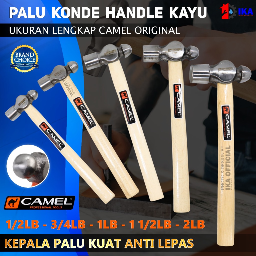 PALU KONDE GAGANG KAYU - PALU KONDE BULAT CAMEL HAMMER BALLPEIN / Palu Konde 0.5 LB - 2 LB "CAMEL"