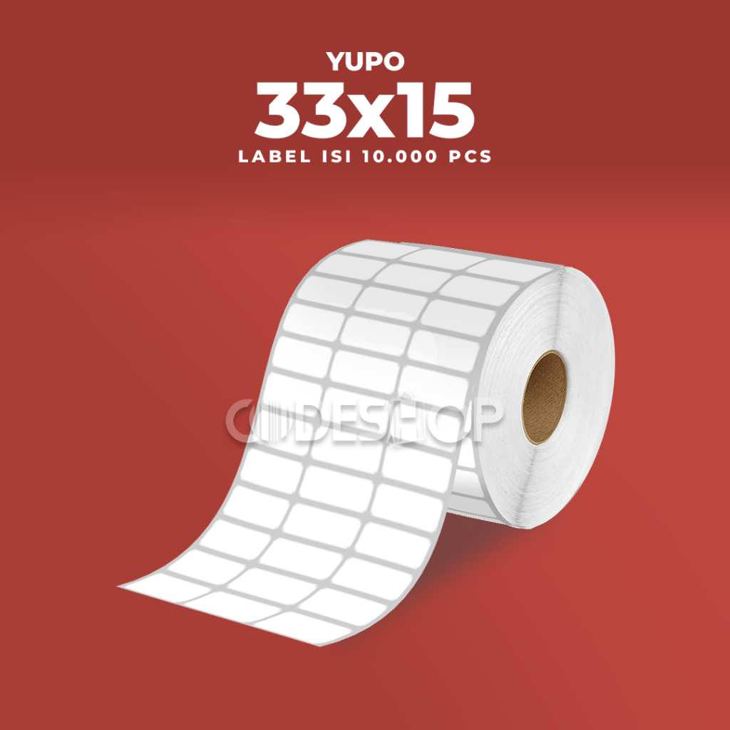 

LABEL PRINTER BARCODE 33x15mm 3 Line YUPO Core 1 inch