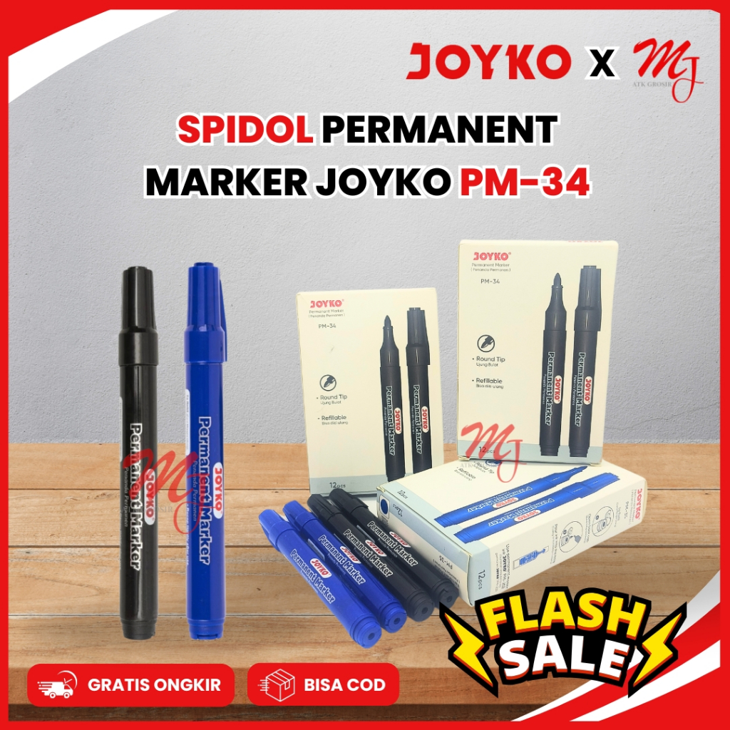 

Spidol papan Tulis Permanen / Permanent Marker Joyko PM-34