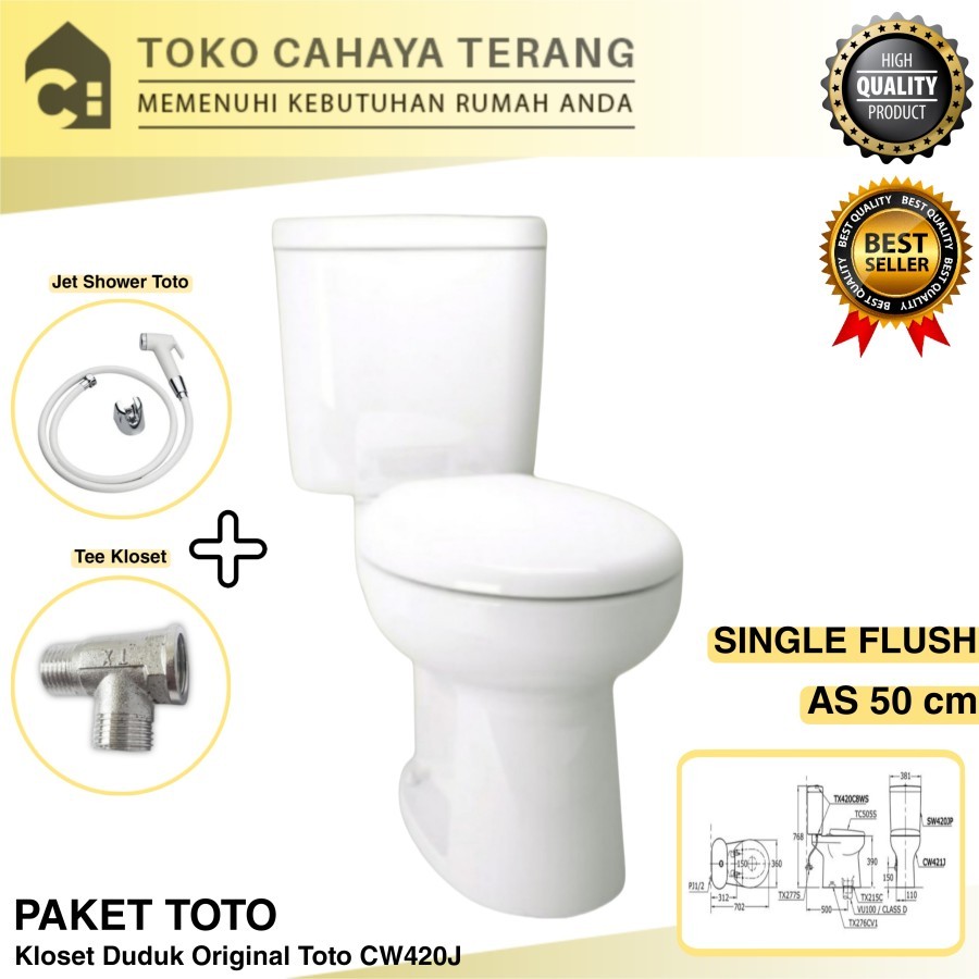 Paket Kloset Duduk Toto CW420J Komplit / Kloset Toto / Kloset Set