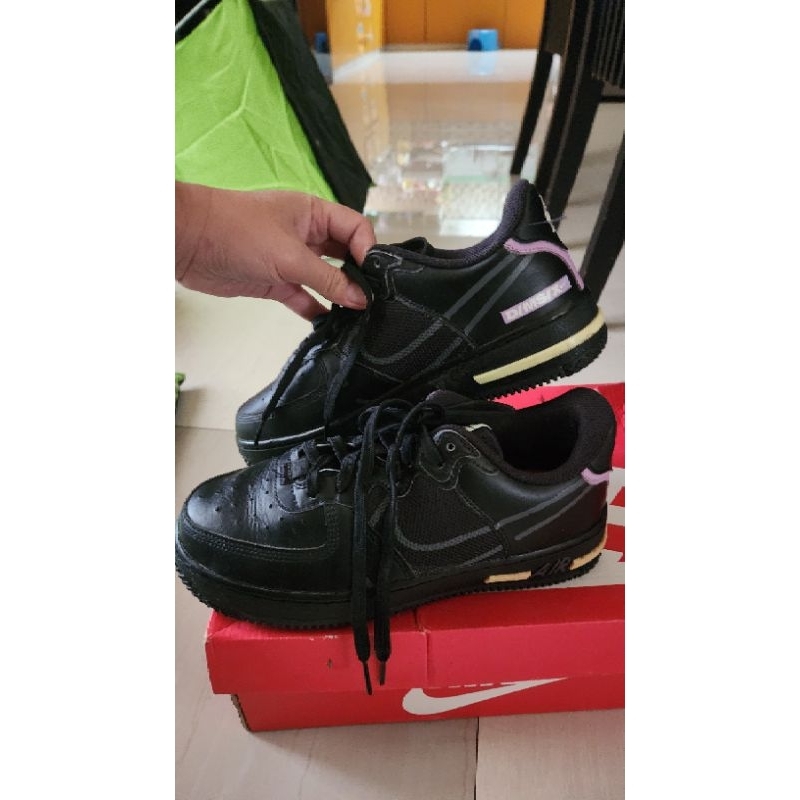 preloved Nike air force 1 low react black size 38,5 original