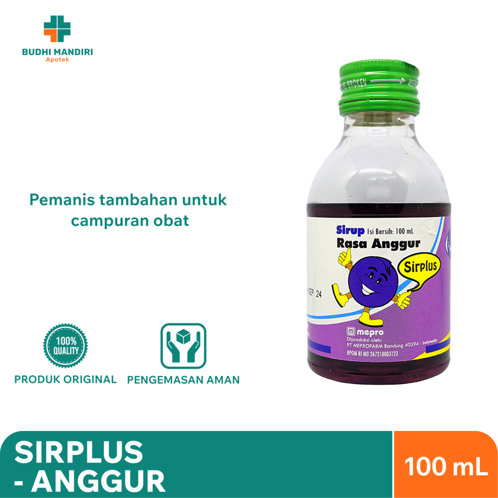 

Sirplus Anggur 100ml - Sirup Pemanis untuk Campuran Obat