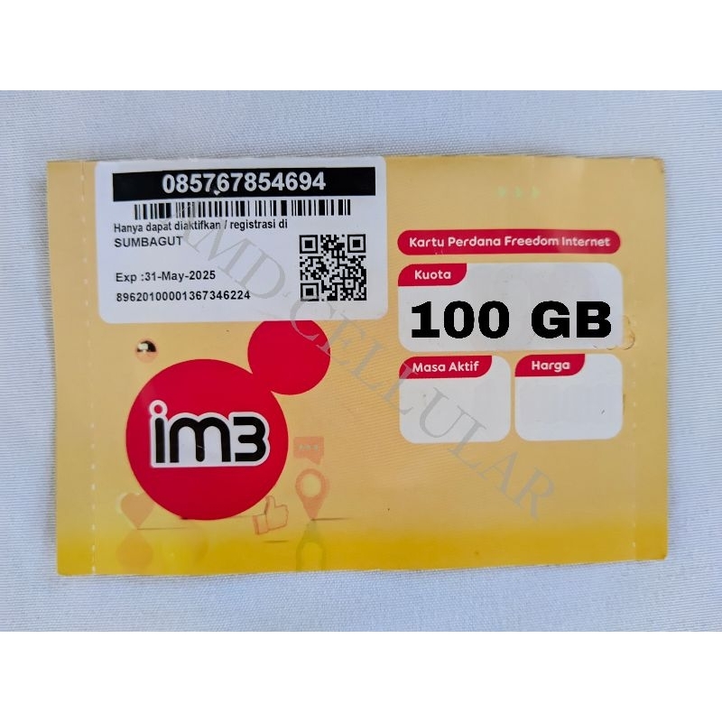 Perdana Indosat 100GB
