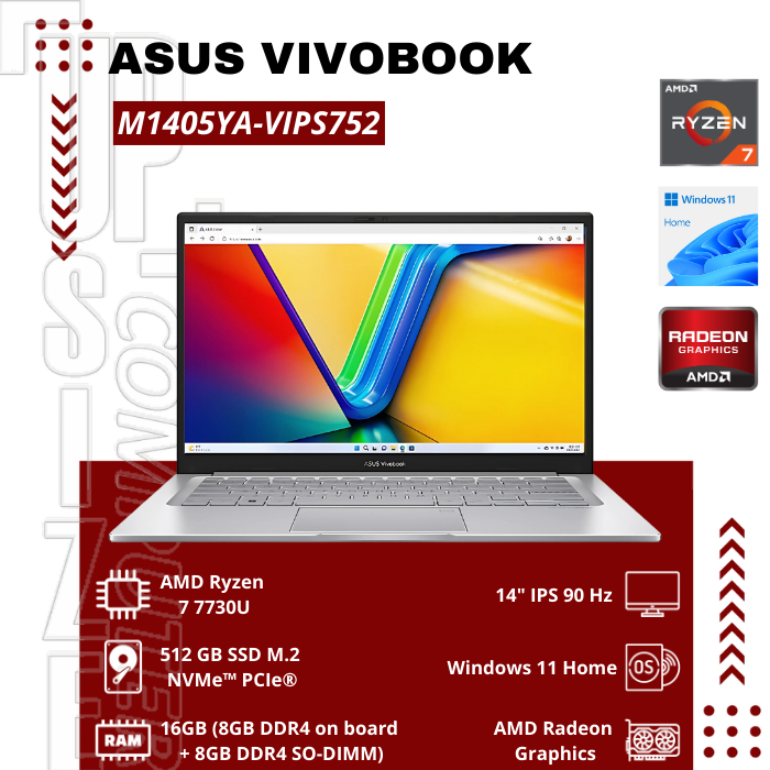 ASUS VIVOBOOK 14 M1405YA-VIPS752 AMD RYZEN 7-7730U 16GB 512GB