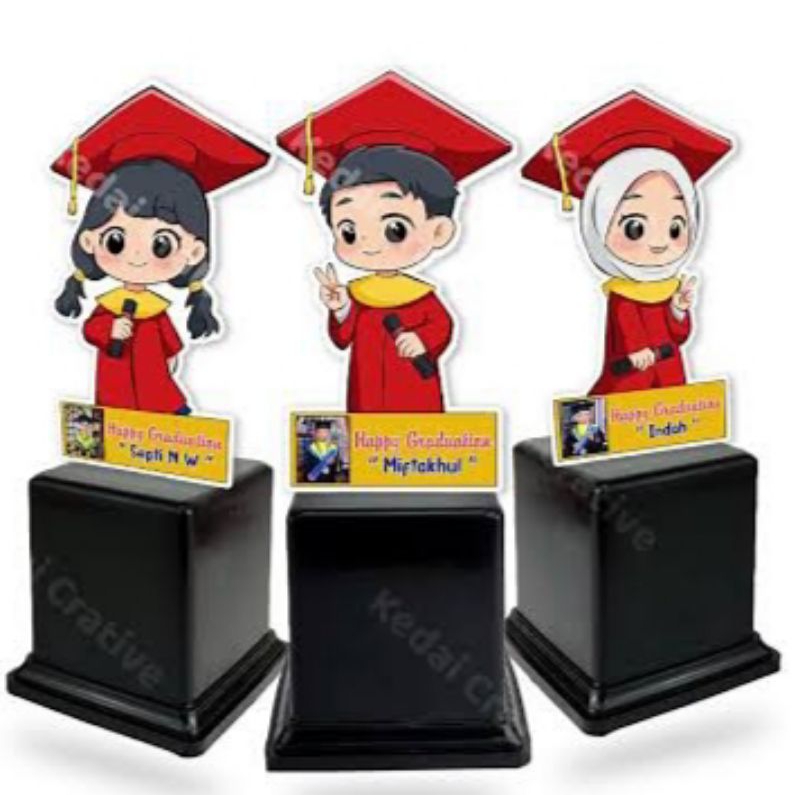 Piala Plakat Cinderamata Wisuda Akrilik Anak TK / PAUD - Kastem Foto