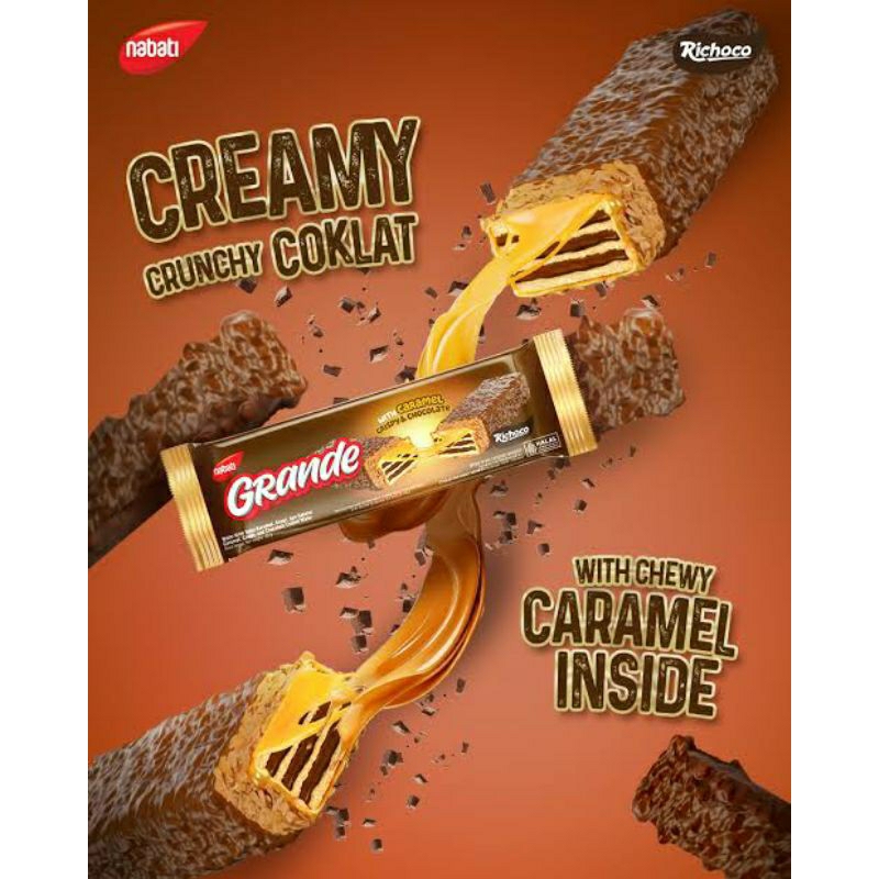 

Nabati Grande Aespa Caramel Crispy & Coklat 1 Box isi 5 pcs