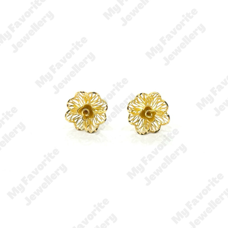 Anting Tusuk Giwang Kembang Terbaru EMAS ASLI Kadar 700 16K