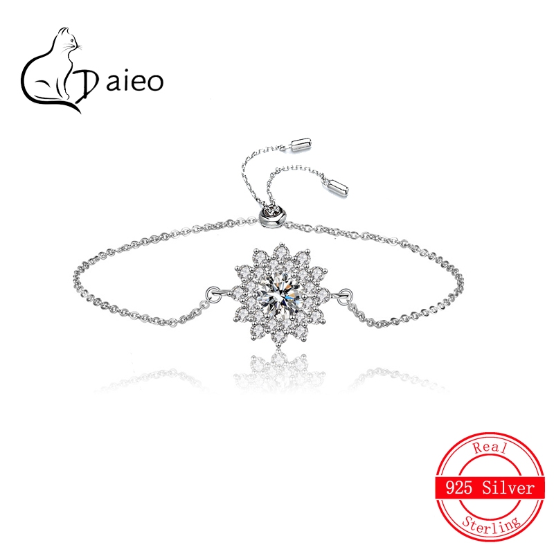 Perhiasan Penyesuaian Pull-up Gelang Bunga Matahari Berlian Mozzarella Mikro-set Baru