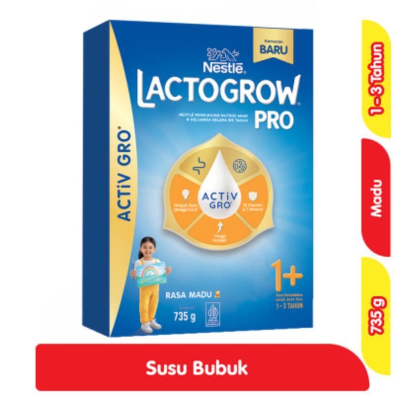 

Lactogrow 3/Pro 1+ Susu Bubuk Pertumbuhan Anak 1-3 Tahun Madu 735 g