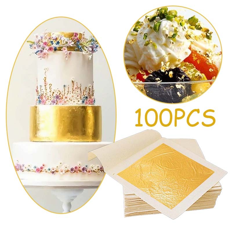 Isi 100 Kertas Foil Emas Kertas Aluminium Foil Untuk Makanan Foil Emas Hotprint Aluminium Foil Gold 
