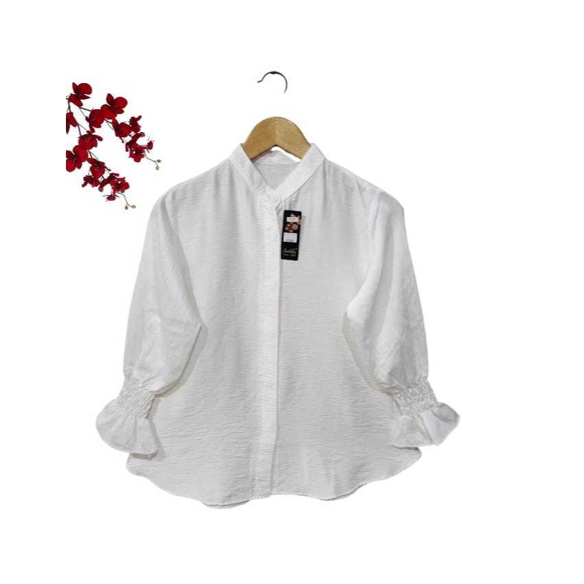Kemeja anak perempuan umur 10-12 tahun / baju anak warna putih lengan panjang