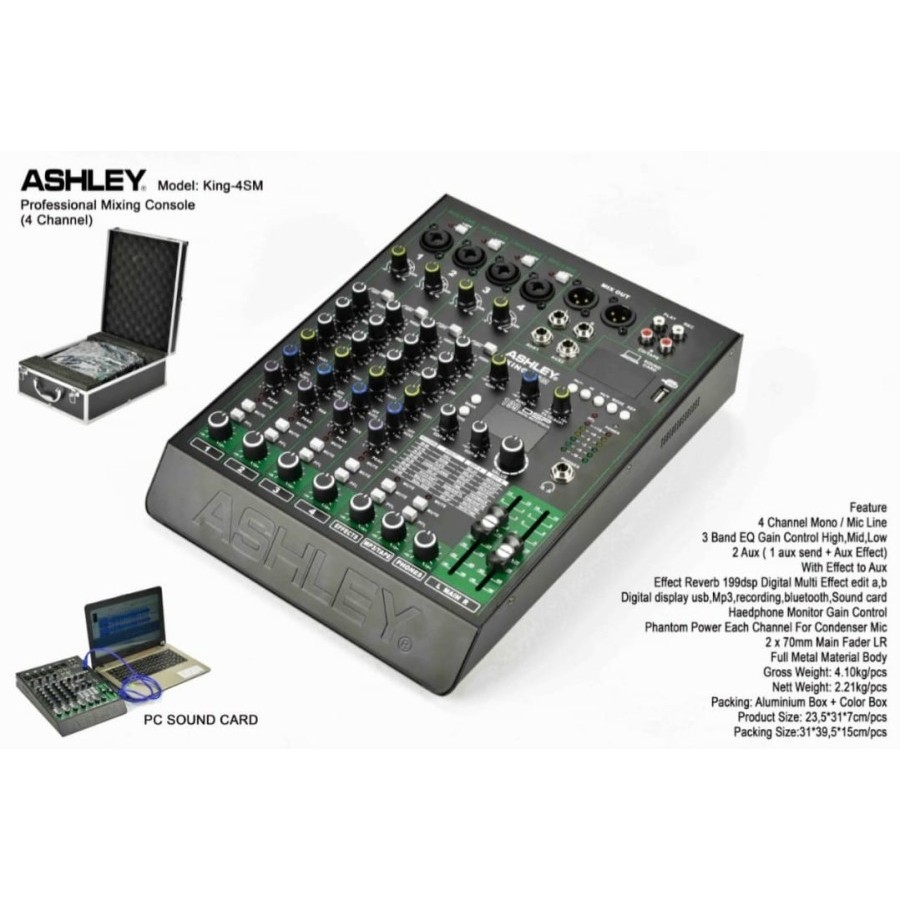 MIXER ASHLEY KING 4SM ORIGINAL 4CHANNEL