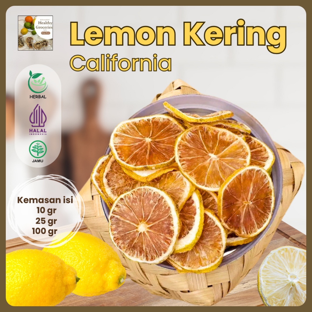 

Lemon California Kering Iris 10gr 25gr 100gr / Lemon Dried Slice Asli / Lemon Kering Hiasan Infused