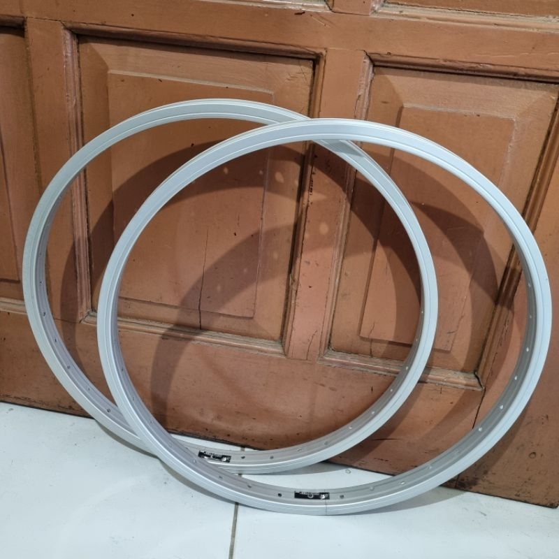 rim velg bmx 20 36h hitam silver alloy united 2pcs.