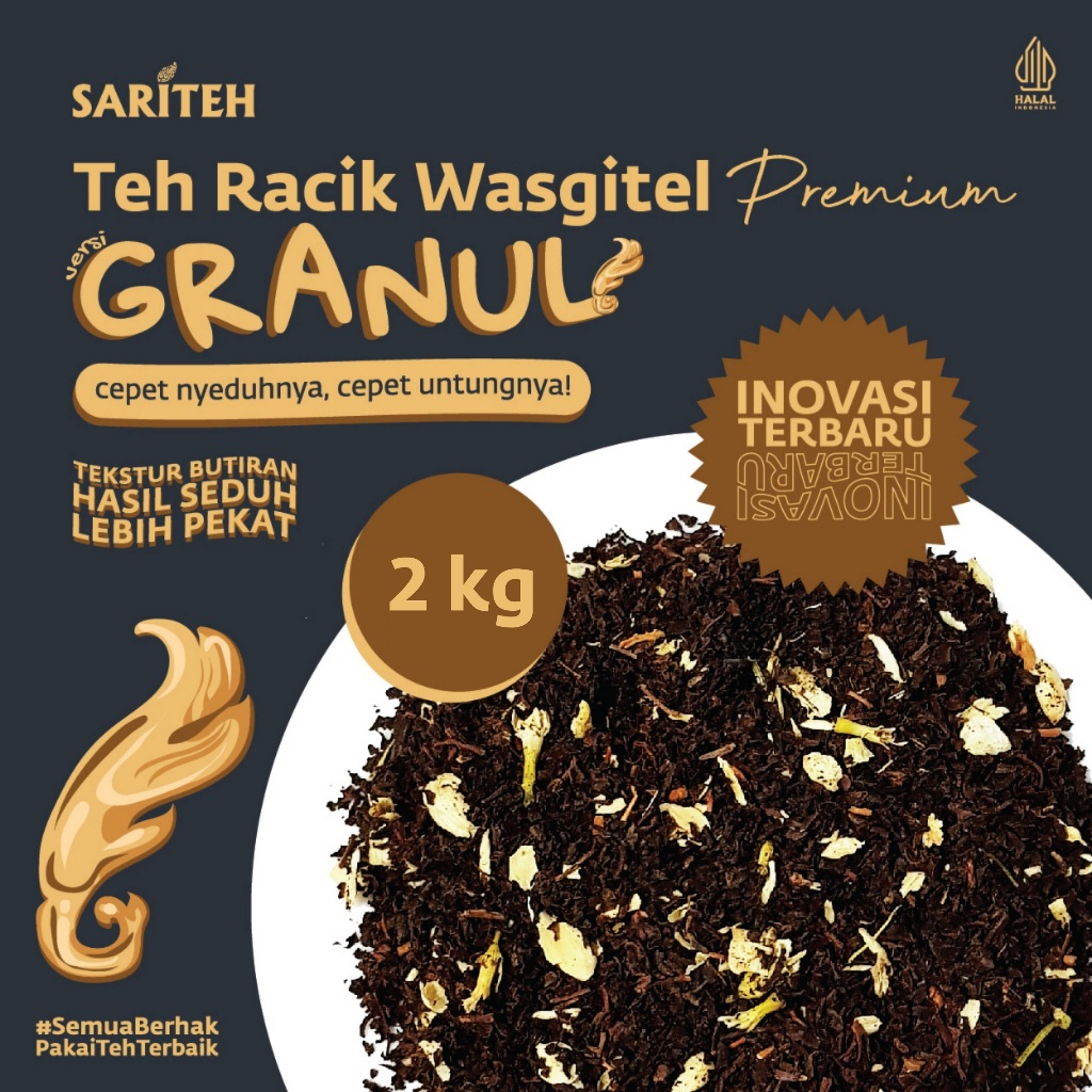 

Sariteh Indonesia Teh Racik Wasgitel Premium versi Granul - Teh Melati/Jasmine Tea Bubuk - 2 kg