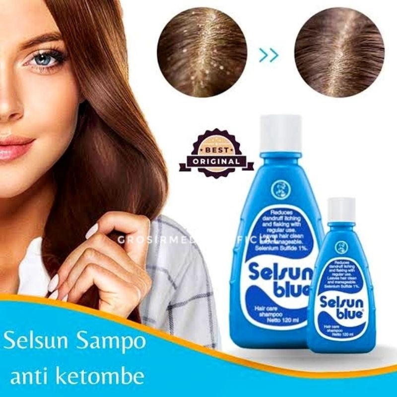 120 ml besar SELSUN BLUE SHAMPOO SELSUN BIRU ANTI KETOMBE - AMPUH MENCEGAH DAN MENGOBATI KETOMBE