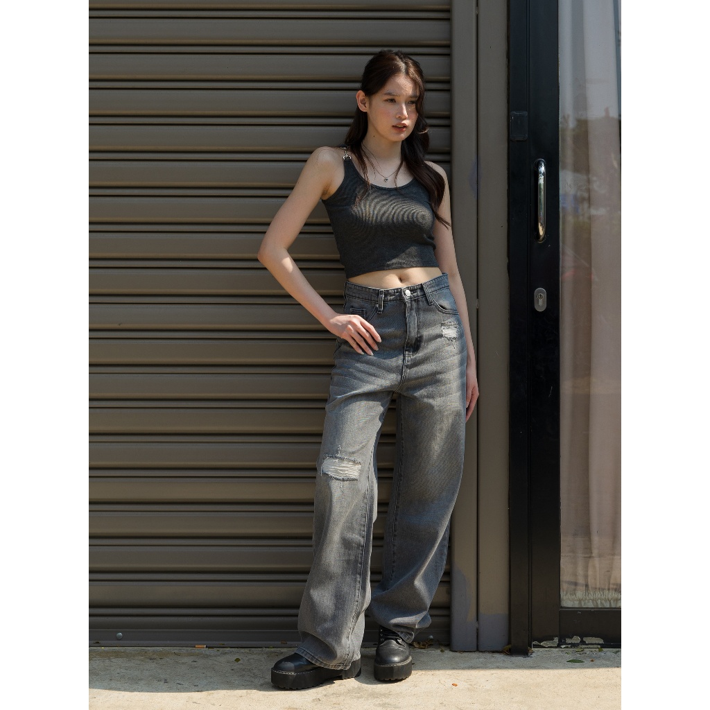 BCK - Celana Highwaist Loose Jeans Tiffany