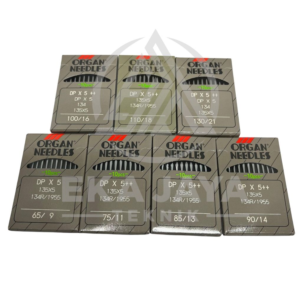 JARUM MESIN JAHIT INDUSTRI TIPE DPX5 MERK ORGAN NEEDLES DP X 5 NO 9, 11, 13, 14, 16, 18, 21