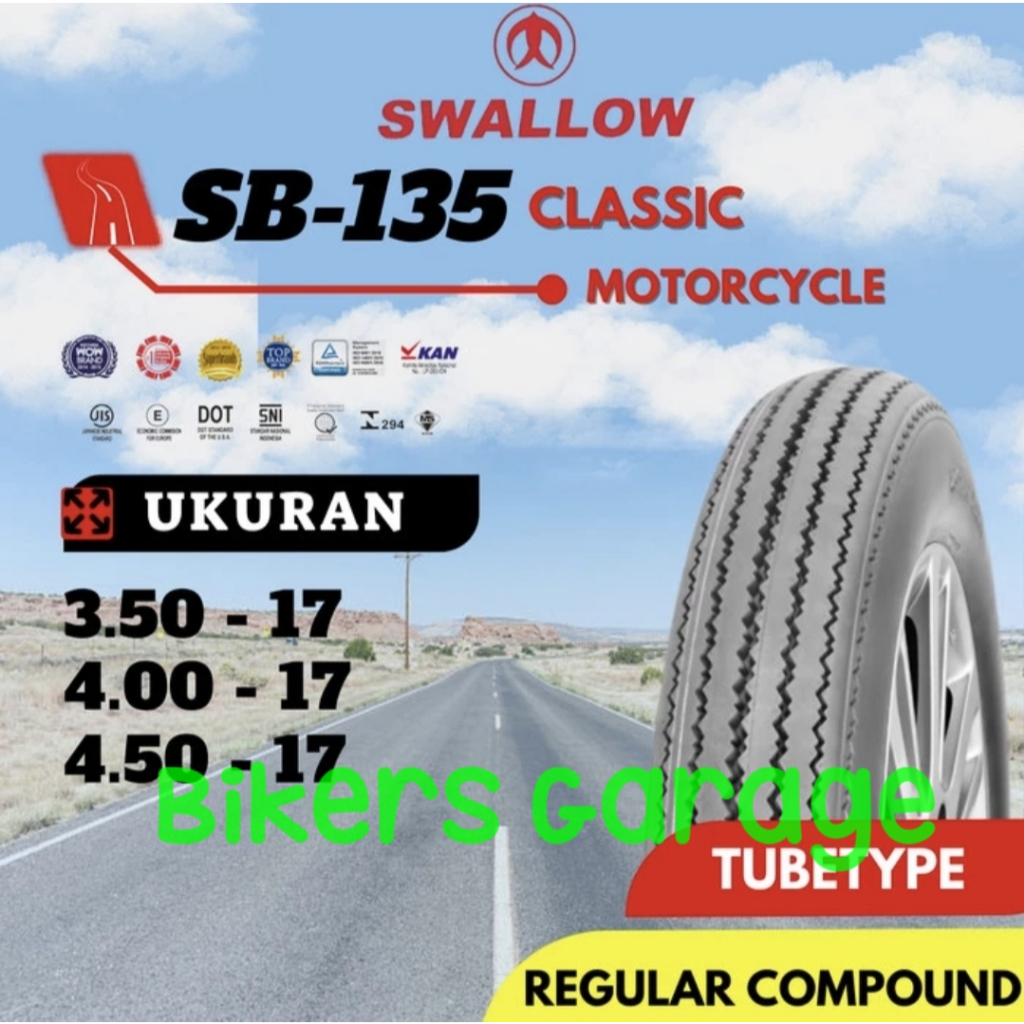 ban Swallow Classic Japstyle SB-135 tubeless tyre ring 17 18 19