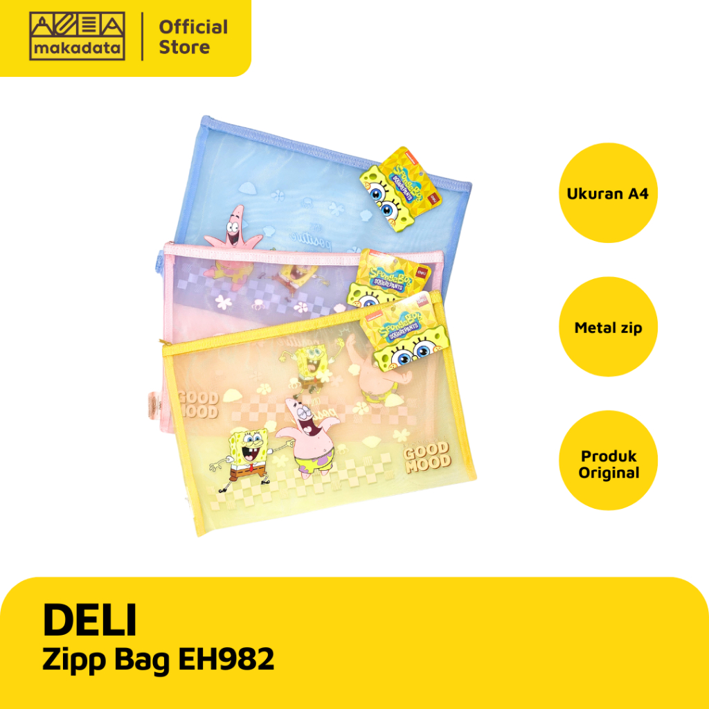 

DELI - ZIP FILE / ZIPPER FILE / DOCUMENT BAG SPONGEBOB A4 EH982 (1 PCS) MURAH